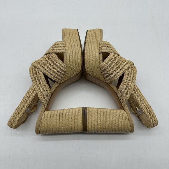 Marc Fisher LTD Caddy Light Natural Woven Platform Heeled Sandal Size 9.5M NWOB - Picture 10 of 12